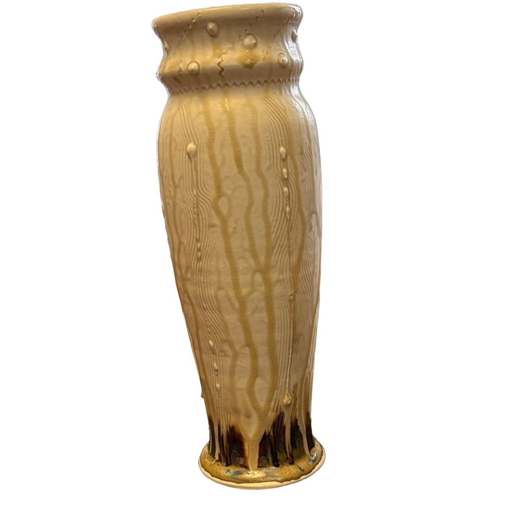 Parsons Dietrich Pottery Canadian Cream and Brown Ceramic Vase